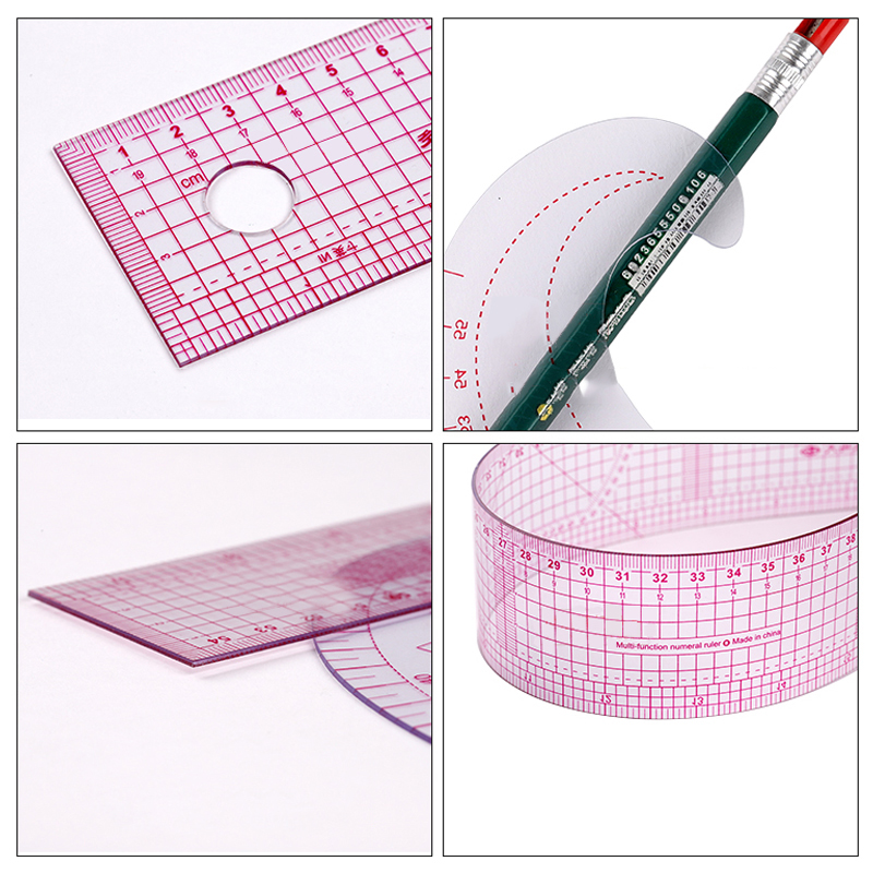 Ruler Set Transparent - French Curve Cutting Ruler Fashion Transparent