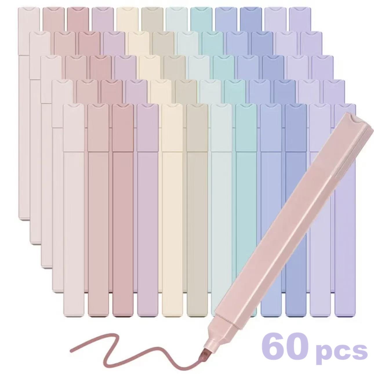 Highlighter Set Pastel - 12/60pcs Aesthetic Highlighter Set - Chisel