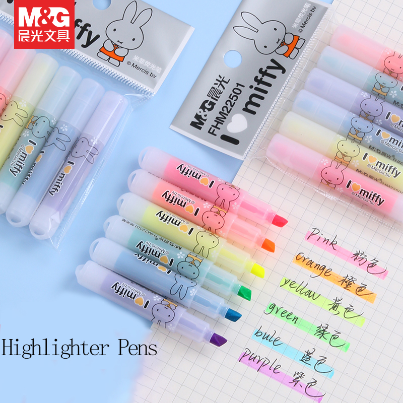 Highlighter Set Pastel - M&G Highlighter Marker Angled Tip Design
