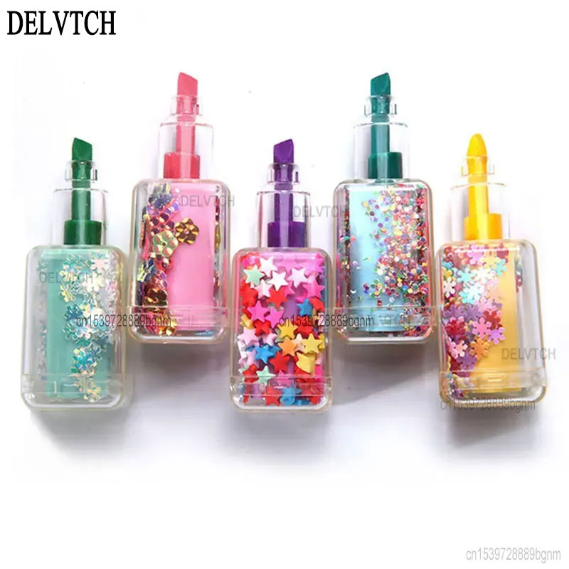 Highlighter Set Pastel - 5Pcs Set Mini Sequin Nail Polish