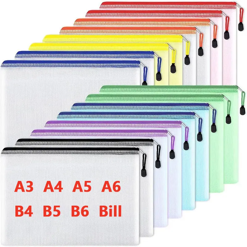 A3/A4/A5/A6 Mesh Zipper Pouch  - Portfolio Folder Zip ulasan dan harga