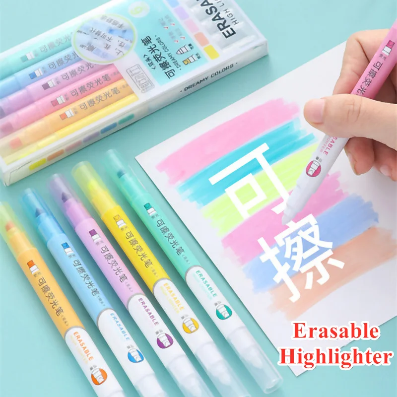 6 Colors Erasable Highlighters - Highlighter Set Pastel ulasan dan harga
