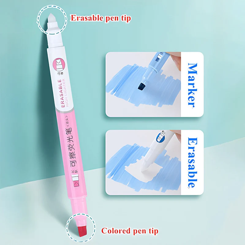 6 Colors Erasable Highlighters - Highlighter Set Pastel ulasan dan harga