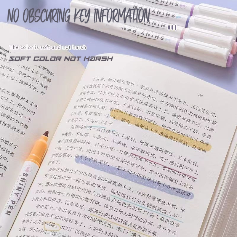 4 Colors/Set Glitter Highlight - Highlighter Set Pastel ulasan dan harga