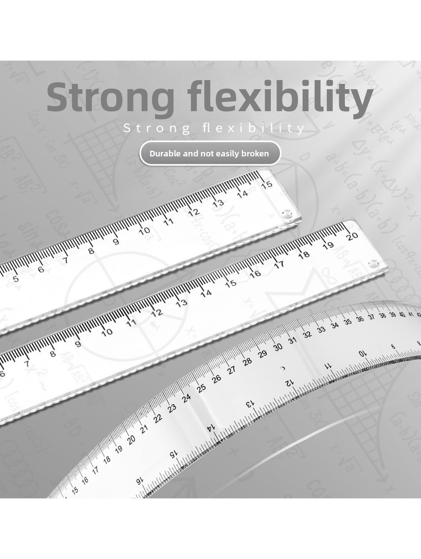 Transparent Plastic Ruler Geom - Ruler Set Transparent ulasan dan harga