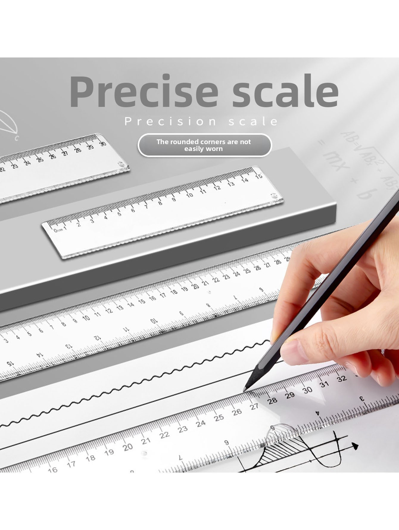 Transparent Plastic Ruler Geom - Ruler Set Transparent ulasan dan harga