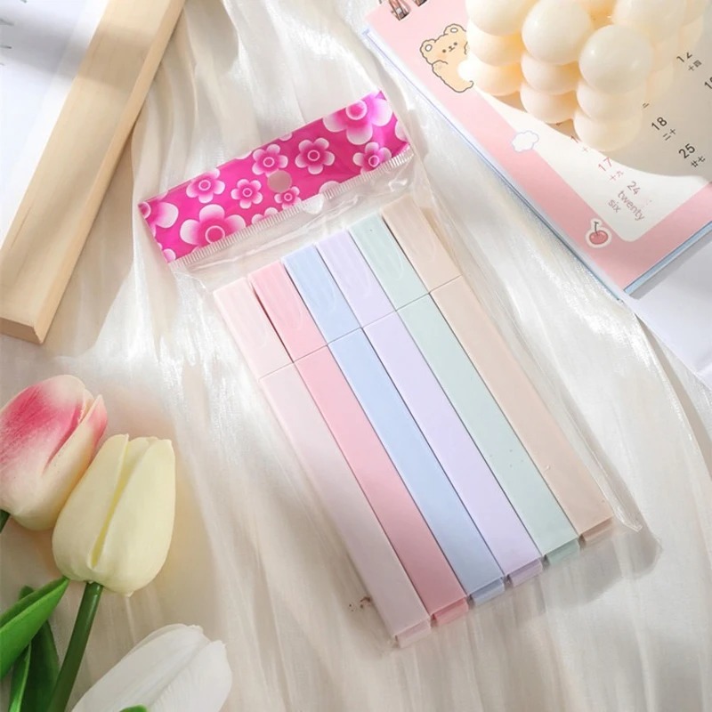6pcs/set Pastel Color Highligh - Highlighter Set Pastel ulasan dan harga