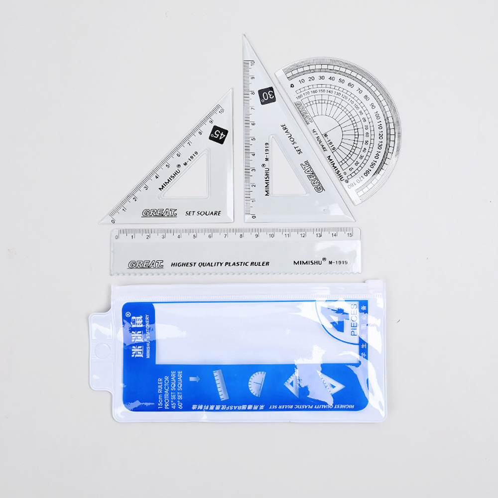Transparent Plastic Ruler Set  - Ruler Set Transparent ulasan dan harga