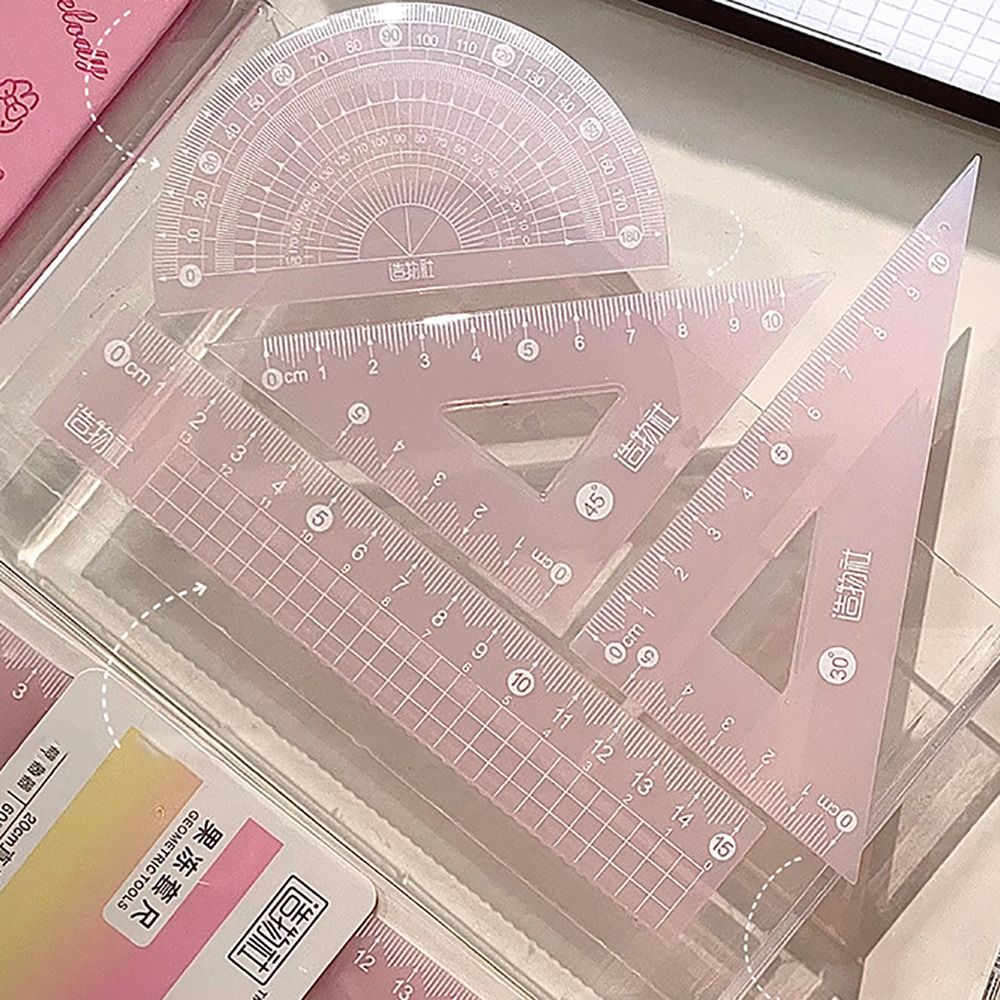 4PCS/Set Multifunctional 15/20 - Ruler Set Transparent ulasan dan harga