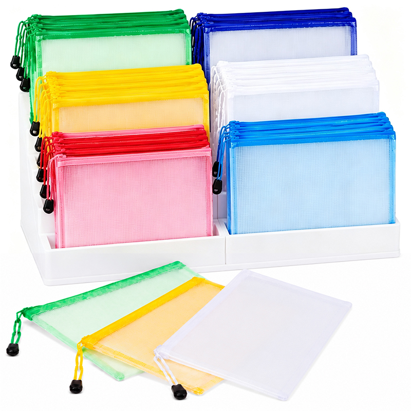 5/20PCS A4/A5 Mesh Zipper Pouc - Portfolio Folder Zip ulasan dan harga