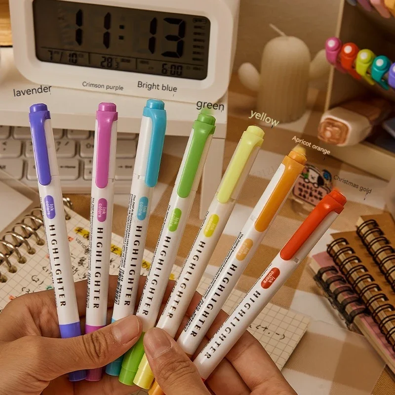 5 Colors/box Double Headed Hig - Highlighter Set Pastel ulasan dan harga