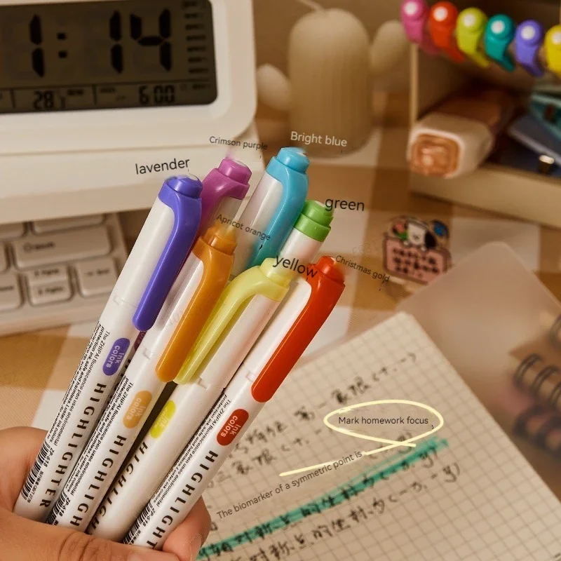 5 Colors/box Double Headed Hig - Highlighter Set Pastel ulasan dan harga