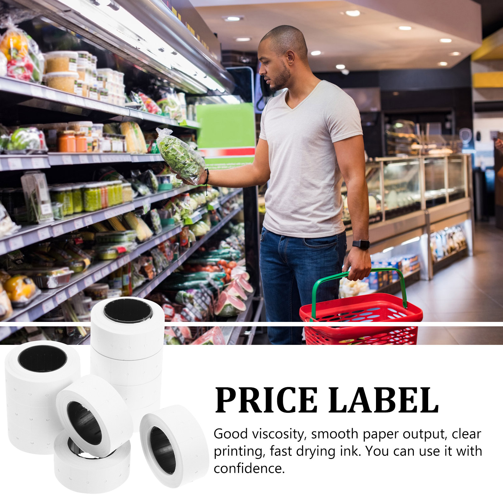 10 Rolls Price Label Paper Sel - Sticker Label Roll ulasan dan harga