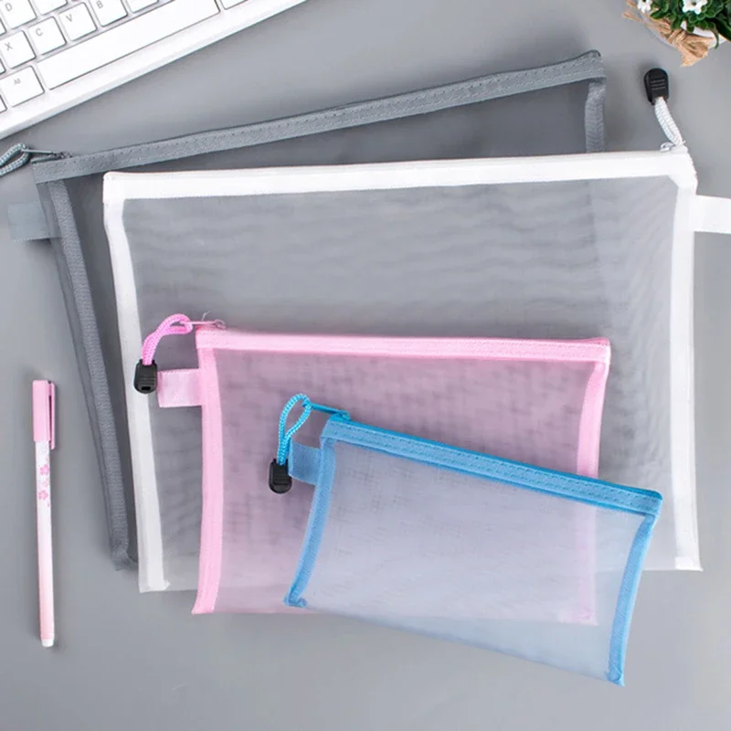 1Pcs A4/A5/A6 Mesh Zipper Pouc - Portfolio Folder Zip ulasan dan harga