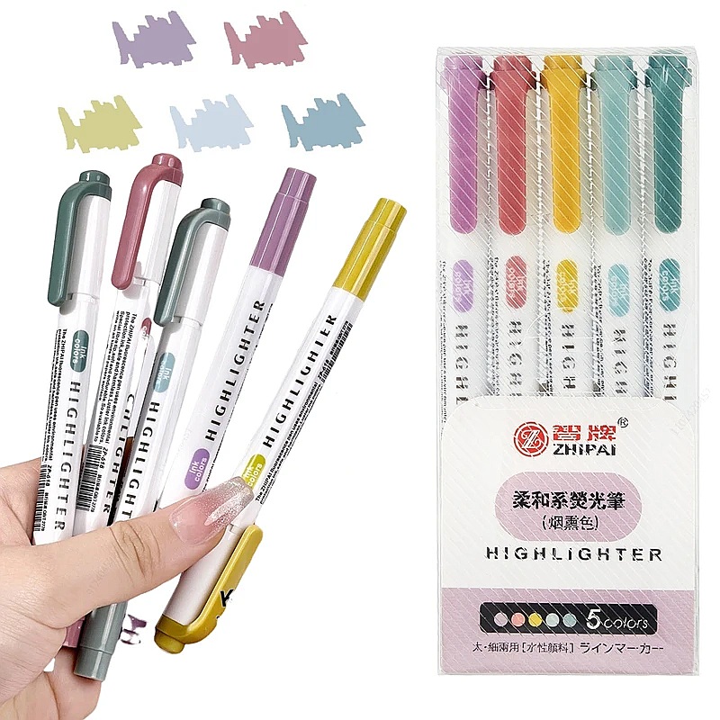 6Pcs/set Smoke Colors Pastel H - Highlighter Set Pastel ulasan dan harga