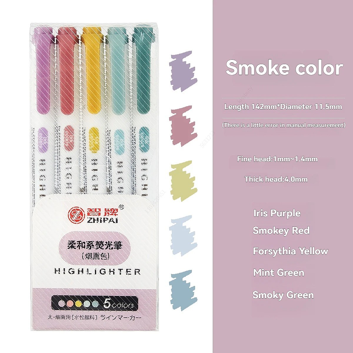 6Pcs/set Smoke Colors Pastel H - Highlighter Set Pastel ulasan dan harga