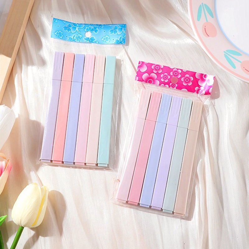 6pcs/set Pastel Color Highligh - Highlighter Set Pastel ulasan dan harga