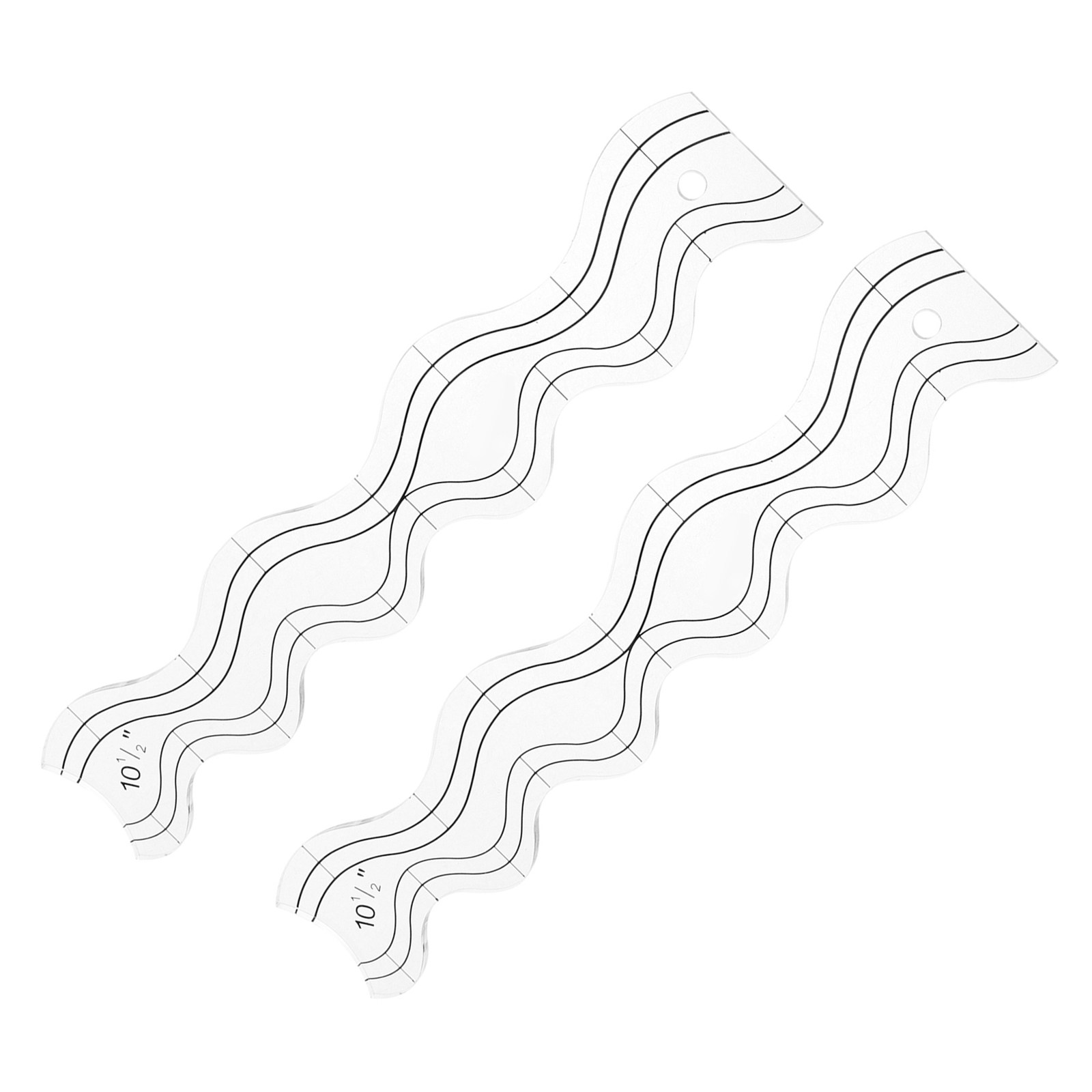 2Pcs Transparent Acrylic Wavy  - Ruler Set Transparent ulasan dan harga